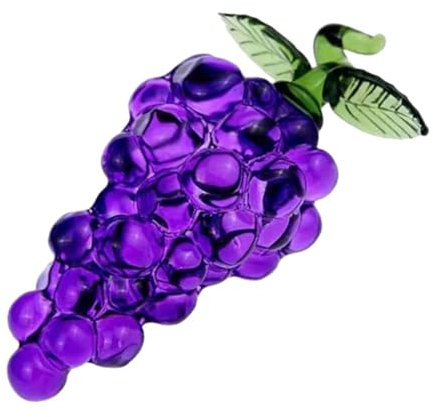 Folpus Obstfigur aus Glas, Skulptur, Briefbeschwerer, Kunsthandwerk, Sammlerstücke, Obst-Miniatur-Kristallstatue für den Schreibtisch, Zuhause, Büro, Auto, Trauben