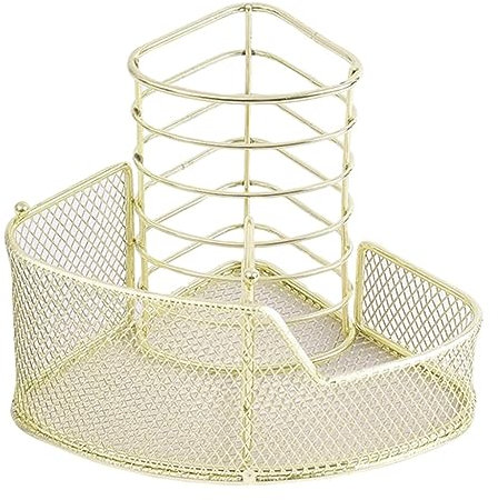 CHFYIJYHM Exquisiter Schreibwarenhalter aus Roségold, Stifthalter aus goldenem Netzgewebe, stilvolle Schreibtischdekoration, ideal for das Büro(D)