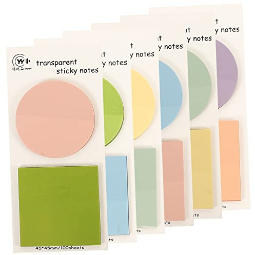 TEHAUX 6sätze Durchsichtige Haftnotizen Selbstklebende Notizblöcke Mit Je Block Vielseitige Portable Memo Pads Zum Schreiben Markieren Und Beschriften Für Schule Und Büro
