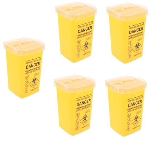 HAPINARY Cubo Punzantes Contenedores De Eliminación De Agujas De Cubo De Plástico Para Objetos Punzantes Contenedor Pequeño De Viaje Para El Hogar 5 Uds Cubo Objetos Punzantes