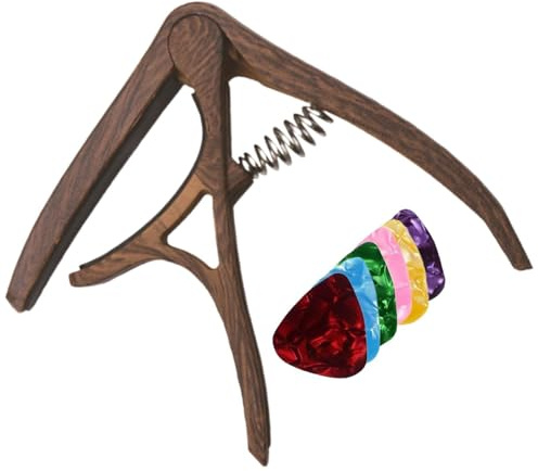 Gitarren-Kapodaster mit Plektren, Gitarren-Kapodaster für Akustikgitarre, Nylon-Mehrzweck-Ukulelen-Kapodaster, Benutzerfreundlicher Gitarren-Kapodaster, Gitarrenzubehör für E-Gitarre,