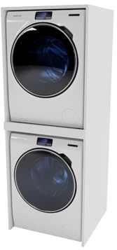 CraftPAK Armario para Lavadora Apto para Lavadora y Secadora | Armario sobre Lavadora | Mueble de baño tamaño 66 × 180 × 51,2 cm, Color Blanco