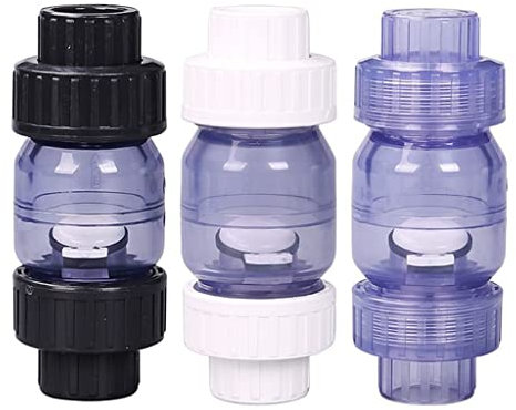 XXHNBF Connecteur de tuyau transparent - Clapet anti-retour en PVC - 25 mm - 32 mm - Raccord de tuyau pour irrigation de jardin et aquarium (cristal, 32 mm)