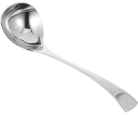 PartyKindom 2pcs Stainless Steel Ladle Spoon for Soup Gravy Small Sauce Cocktail Kitchen Supplies Long Handle for Table Cooking Use
