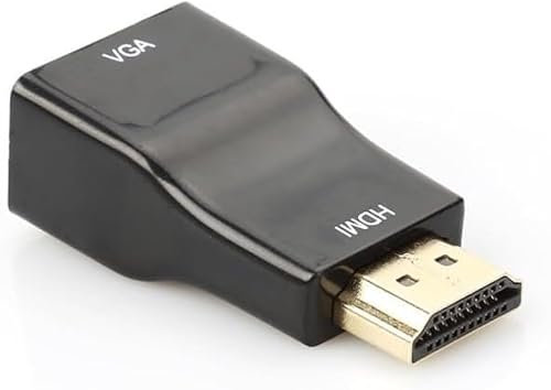 Xingdianfu Convertisseur adaptateur HDMI vers VGA, câble mâle vers femelle 1080P pour ordinateur, ordinateur de bureau, ordinateur portable, PC, moniteur, projecteur, HDTV, Xbox et plus (noir)