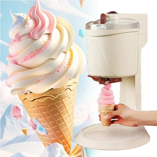 Automatic Soft Serve Ice Cream Machine for Home DIY Kitchen - Mini Fruit Soft Serve Ice Cream Maker and Yogurt Makers, Healthy One Push Operation