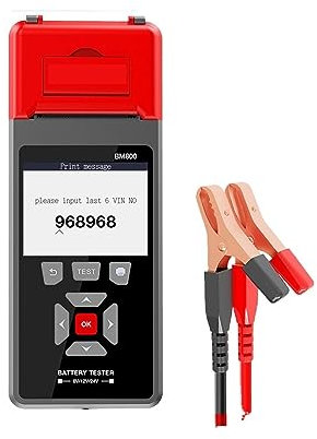 Comprobador de Baterias, Probador de batería de coche BM800 con función de impresión Analizador de batería Prueba de arranque Prueba de carga Carga máxima,battery tester