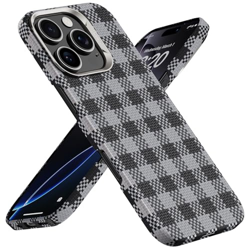 BENKS ArmorVichy Case for iPhone 16 Pro Max Compatible with MagSafe, Made from Dupont Kevlar Aramid Fiber, Anti-Fingerprint 16 Pro Max Phone Case, Black