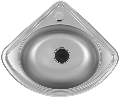 TOPBATHY Wohnmobil Edelstahl Eckspüle Einzelbecken Mit Aufhängung Kompaktes Handwaschbecken Für Campingküchen Und Außenbereich