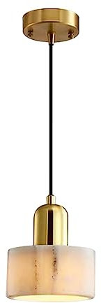 Lámpara Colgante de Piedra Natural, lámpara Colgante de latón con Pantalla de mármol, lámparas de suspensión de mesita de Noche M-INI, luminaria E27, lámpara de araña Minimalista Moderna para com