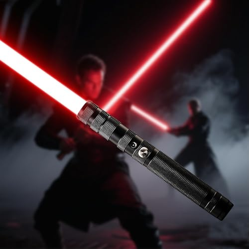 Lightsaber Toys for Star Wars Cosplay | Gifts for Men Adults Saber Fans | Rechargeable Light Saber with Metal Hilt | RGB 16 Colours 3 Lighting Effects | 7 Sound Effect, Strike-Sensing, Mute-Able