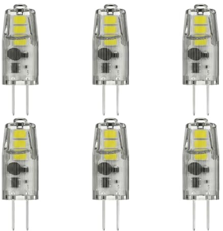 ibtskyud G4 LED Bulb 12V AC/DC, 1.5W Equivalent to 20W Halogen Bulb, 3000K Warm White, 150LM Non-Dimmable LED Light Bulbs for RV Cabinet Boat Landscape Lighting, 6 Pack