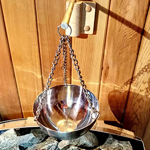 BAOFUYA Bol de Sauna en Acier Inoxydable de 20 Cm, Support d'huile Essentielle, Accessoire d'aromathérapie pour Sauna et Chauffage Infrarouge