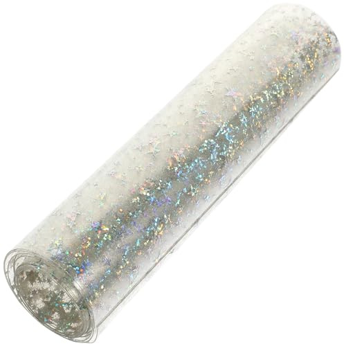 FRCOLOR Transparente Bastelfolie mit Sternen 20x120cm Dünne PVC Folie für Selbstgemacht Koffer und Handgepäck Bastelmaterial für Heimwerker und Schulprojekte