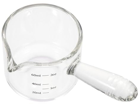 MOBUTOFU Bicchiere per Latte in Vetro da 60ml Design Graduato Raffinato alla Moda, per Servire Gelato o Latte in Casa