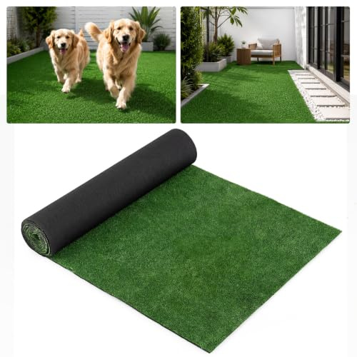 COSTWAY Gazon Synthétique Artificiel 1x5M, Tapis Pelouse 7 mm | Exterieur avec 4 Nuances Réalistes, Fibres Résistantes à la Perte, Trous de Drainage, Découpable, pour Balcon Terrasse Jardin
