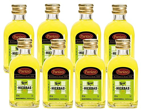 Pack de 24 Miniaturas de licor de Hierbas de 5 cl. Lote de 24 botellitas. Formato especial para regalo como detalles de enventos.