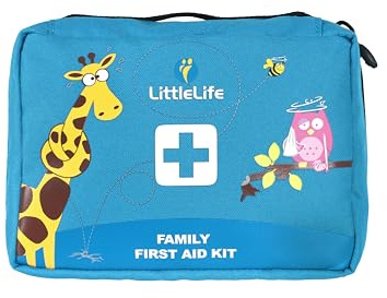 LittleLife Kit de premiers secours familial avec contenu certifié CE, idéal pour les vacances à la maison et en famille pour traiter les blessures courantes