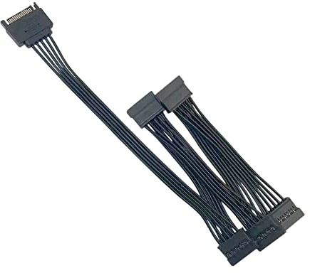 COMeap Extensión de alimentación SATA de 15 pines Disco duro Cable Adaptador divisor de 1 macho a 5 hembra de 24 pulgadas (60 CM)