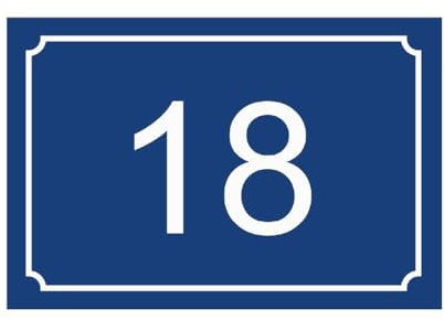 Hausnummer Schild – Personalisierte PVC Außenplatte mit gravierter Nummer & Text – Befestigung mit Klebefolie, Schrauben oder Abdeckkappen – 15 x 10 cm (Blau)