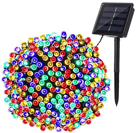 BrizLabs Luci Natale Esterno Solare 22M 200 LED Catena luminosa Stringa Impermeabile 8 Modalità Luci Natalizie per Albero Giardino Patio Balcone (Colorate)