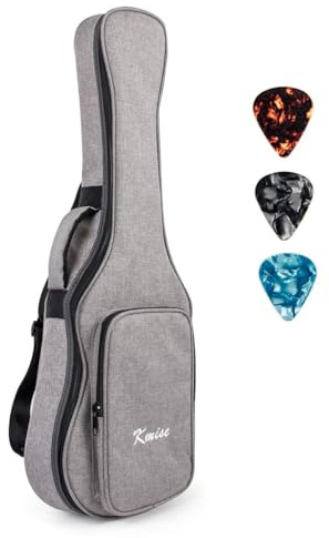 Kmise 23 Inch Ukulele Tasche Weicher Tragekoffer Doppelter Riemen mit 3 Plektren