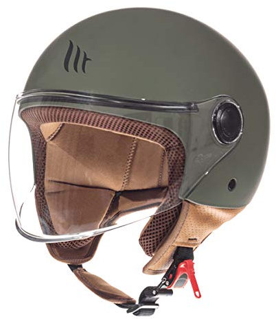 MT Street Jet-Helm · Motorrad-Helm Roller-Helm Scooter-Helm Bobber Mofa-Helm Chopper Retro Cruiser Vintage Pilot Biker ECE 22.05 (Matt Grün, M)