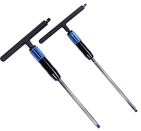 MichaelPro MP009015 1/4 und 3/8 T-Griff Steckschlüsselsatz – 2 Steckschlüssel mit Hoher Drehgeschwindigkeit und 2 Drehrichtungen – Set mit auf 3 Höhen Einstellbarem Griff