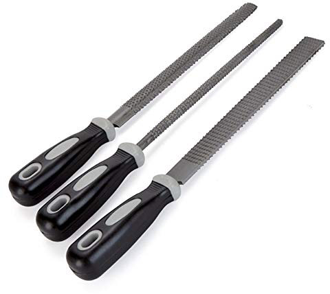 Juego De Limas De Escofina, Limas De Carpintería De Carpintería De Acero Al Carbono Multifuncionales Para Bricolaje Limas De Mano De Madera Para Ebanista Y Carpintero Reparación (200 Mm, 3 Piezas)
