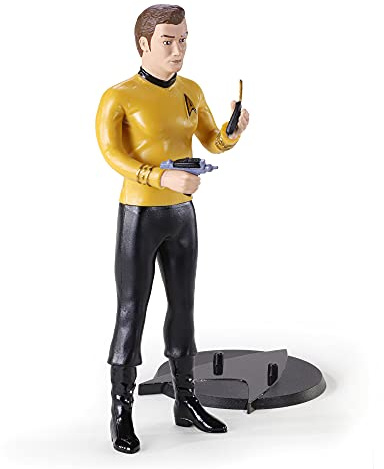 The Noble Collection Star Trek: Originalserien Bendyfigs – Kapten Kirk – Nobel Toys 19 cm bendable Posable Collectible Doll Figur med stativ och minitillbehör