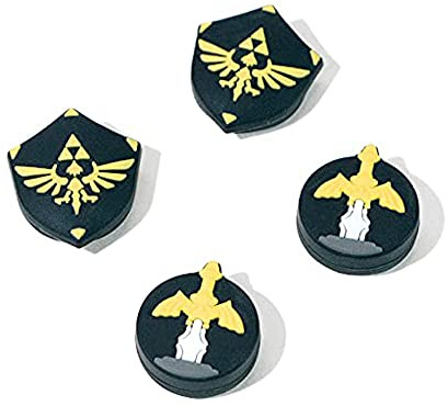 PERFECTSIGHT Switch Thumb Grips Caps, Cute Joystick Caps for Nintendo Switch Lite/OLED, 4 PCS Thumbstick Cover, Analog Stick Button Cover for NS Joycon Controller (Black Sword)