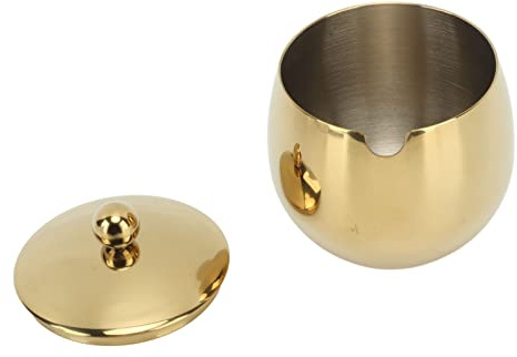 Especiero, Azucarero de Acero Inoxidable, Alta Capacidad, Acabado Pulido para Cocina (Oro)