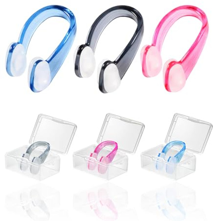 Clip Nariz Natación Pinzas Nariz Natacion Pinza Nasal De Silicona Pinza Nasal Resistente Al Agua Con Caja De Almacenamiento Para Nadadores Profesionales Principiantes En Natación(6Pc)