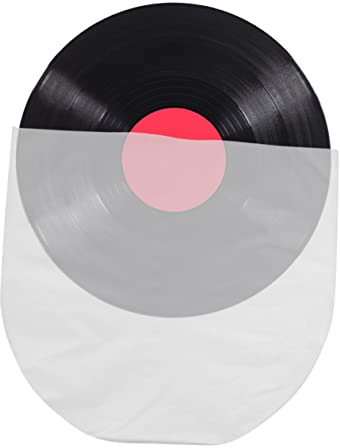 Hemobllo Protezione per Dischi in Vinile 50 Pezzi, Sacchetti Interni Trasparenti in Plastica per CD da 25cm, Custodie Senza Patta Resistenti per Archiviazione Multimediale e Protezione
