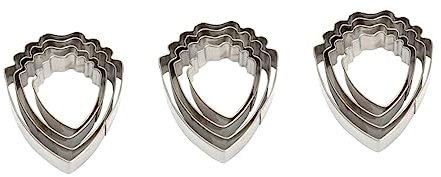 UPKOCH 12pcs Stainless Steel Pet Cookie Molds Set Peony Petal Shape Moulds for Baking Chiffon Cake Mould Non-Stick Easy Demoulding for Valentine's Day Gifts