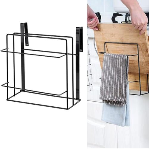Cabilock Wall Mounted Cutting Board Storage Rack Kitchen Cupboard Dishcloth Hanging Shelf Chopping Board Holder Kitchen Utensil Organizer