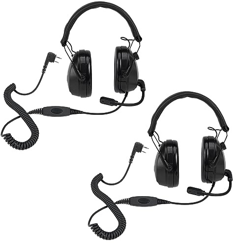 Retevis EHK012 Two Way Radio Headset with Mic, Noise Reduction, Head Volume Adjust, for RT22 RT21 RT68 H777, Compatible with Baofeng BF-888S F8HP AR-5RM/Pxton PX-777S, Walkie Talkie Headphone(2 Pack)