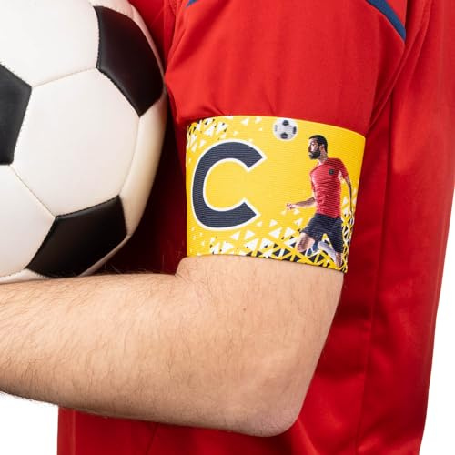 Wanapix | Kapitänsbinde Personalisierte | Armbinde mit Wappen/Name/Foto | Armband für Fußball/Sportarten | Personalisierung