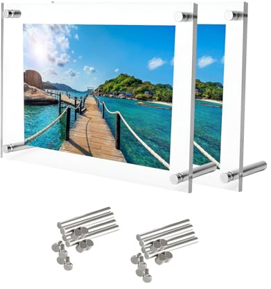 ZSMJAER 2 Juegos Marco Acrílico, Marco de Fotos Acrílico, Doble Cara Marcos de Fotos de Acrílico Transparente, Marco Fotos Metacrilato Para Pósters Fotográficos, Certificados de Arte (18.5x24.4 cm)