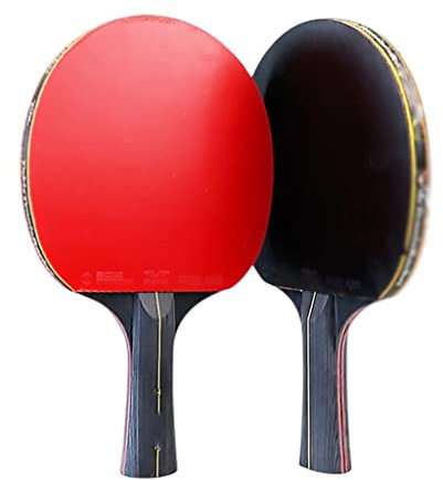 2PCS Professioneller Tischtennisschläger Ping-Pong-Schläger-Set Pickel-in-Gummiklinge Schlägerpaddel mit Tasche (Farbe: D)