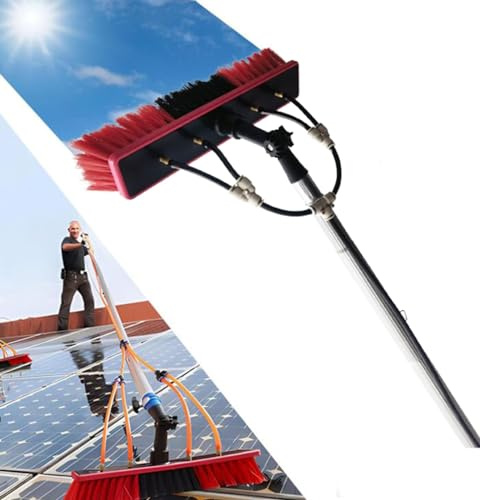 QmEna Wasserführende Teleskopstange, Reinigung von PV-Anlagen, 3–12 m wasserführende Teleskopstange mit Bürste, Teleskop-Waschbürste, Reinigung von Solarmodulen 12M,Silver 55cm