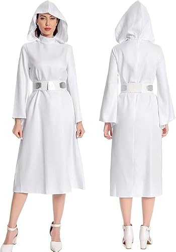 Taeyue Prinzessin Cosplay Kostüm Kleid Damen Kapuze Kleider Gürtel Outfit Halloween Anzug für Erwachsene, S