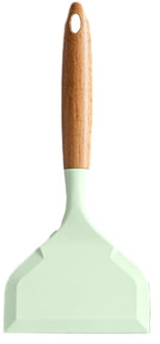 Silicone Spatula Turner - Silicone Spatula Turner, Silicone Kitchen Utensils | Non Scratch Silicon Spatula with Wooden Handle, Food-Grade Silicone Spatula for Fried Egg Pizza Meat Pie and Steak