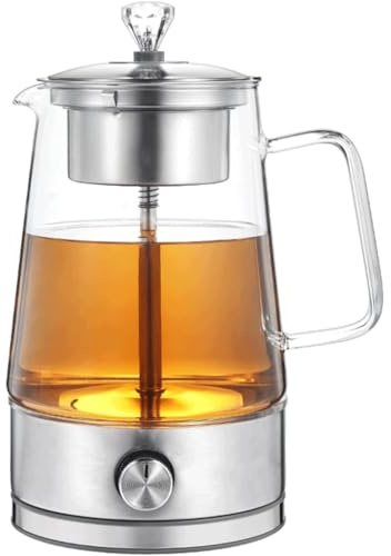 OZLMBERN Théière Domestique Automatique, Vaporisateur de Vapeur, théière Noire isolée en Verre, théière électrique PU Erh à Fleurs