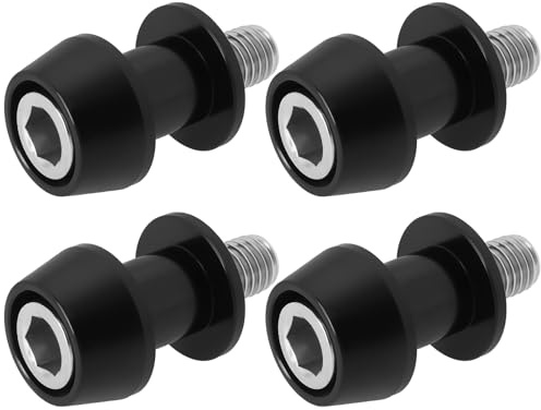 ECSiNG 2 Paar M10 Motorrad CNC Schwingenspulenständerschraube Motorrad Startrahmenschraube 10mm Hochpräziser Rennadapter für Montageständer Schwarz