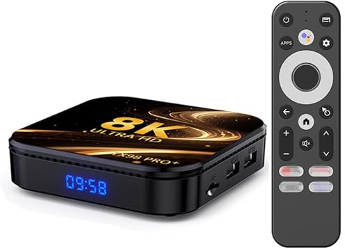 Boîtier TV Android 14.0, TX98 Pro + Smart TV Box RK3258 Quad-Core 64 Bits Arm Cortex-A53 Prise en Charge 8K/4K 2,4/5,0 Ghz WiFi BT4.0 100/1000M Ethernet HDMI 2.0 H.265 Décodeur,4gb+64gb
