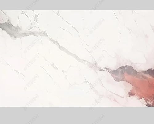 MZOwallpaper Papier Peint Intissé Marbrage Blanc Poster Tableaux Muraux Tapisserie Photo Trompe L'Oeil Salon Chambre Art Mural 200Cm(L) X140Cm(H)