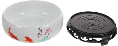 PRETYZOOM Pot de Fleurs Hydroponique en Céramique avec Base Bol pour Plantes de Jardin Jardinière sans Trou pour Nénuphars Adapté à la Culture Hydroponique en Intérieur pour Bureau Salon Chambre