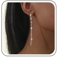 Inateannal Boho Strass Catena Dangle Orecchini Argento Catena Tennis Orecchini Lunghi Strass Linea Goccia Orecchini Matrimonio Cristallo Nappe Orecchini Gioielli Per Le Donne