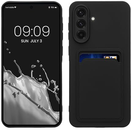 kwmobile Fodral kompatibelt med Samsung Galaxy A36 5G Fodral - Mobiltelefon Bakfodral med Korthållare - Mjuk TPU Silikon Svart